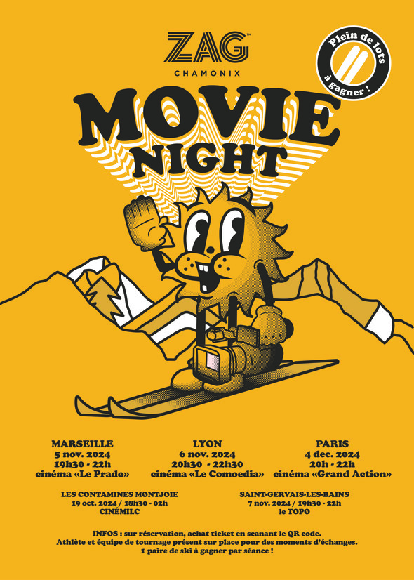 ZAG Movie Night Tour : Trois films incontournables à voir pour célébrer les sports d’hiver, du 5 novembre au 30 décembre